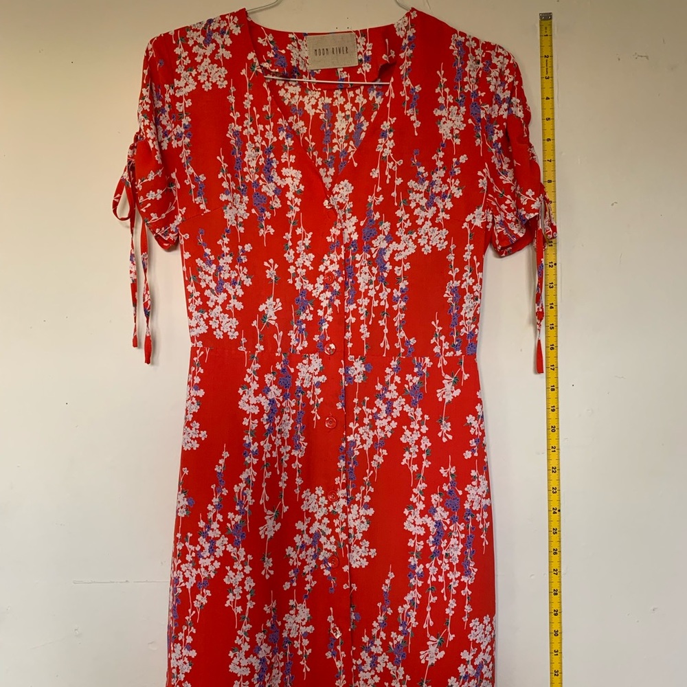 Moonriver Japanese floral pattern red dress 👗